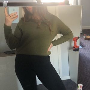 Olive Green Crew Neck Sweater